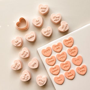 Conversation Heart Clay Cutter + Stamp Combo