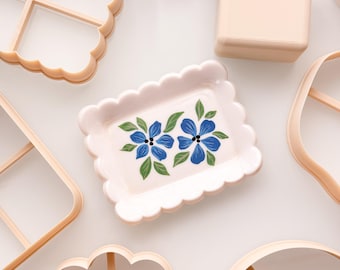Trinket Dish + Block Press To Shape Clay Cutter For Polymer Clay Ceramics Pottery