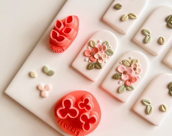 Floral & Leaf Cluster Micro Clay Cutters