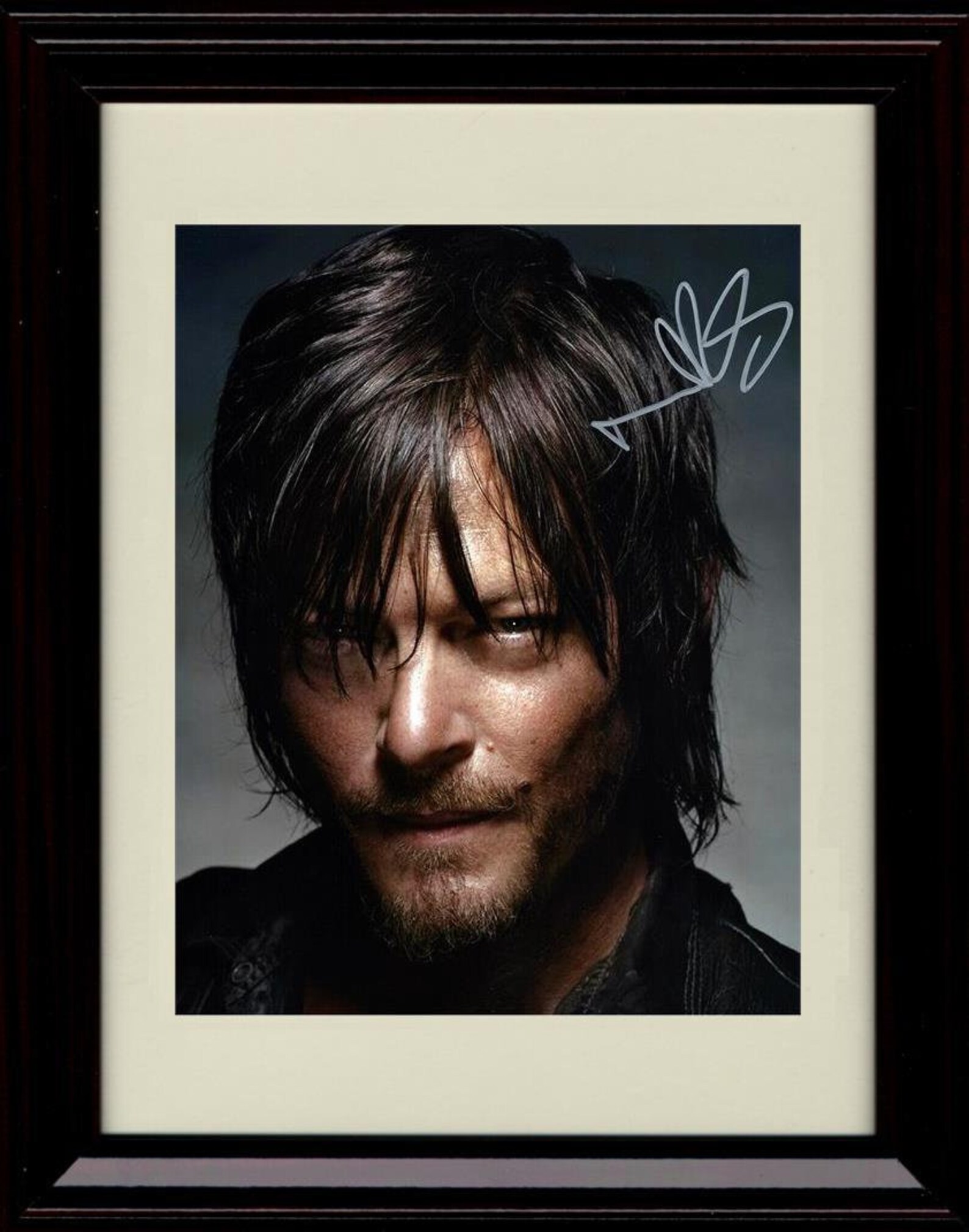 Framed Norman Reedus Autograph Promo Print Closeup Etsy