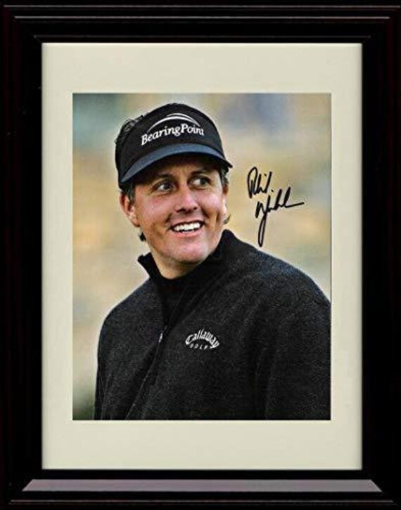 Framed Phil Mickelson Autograph Replica Print All Smiles Etsy