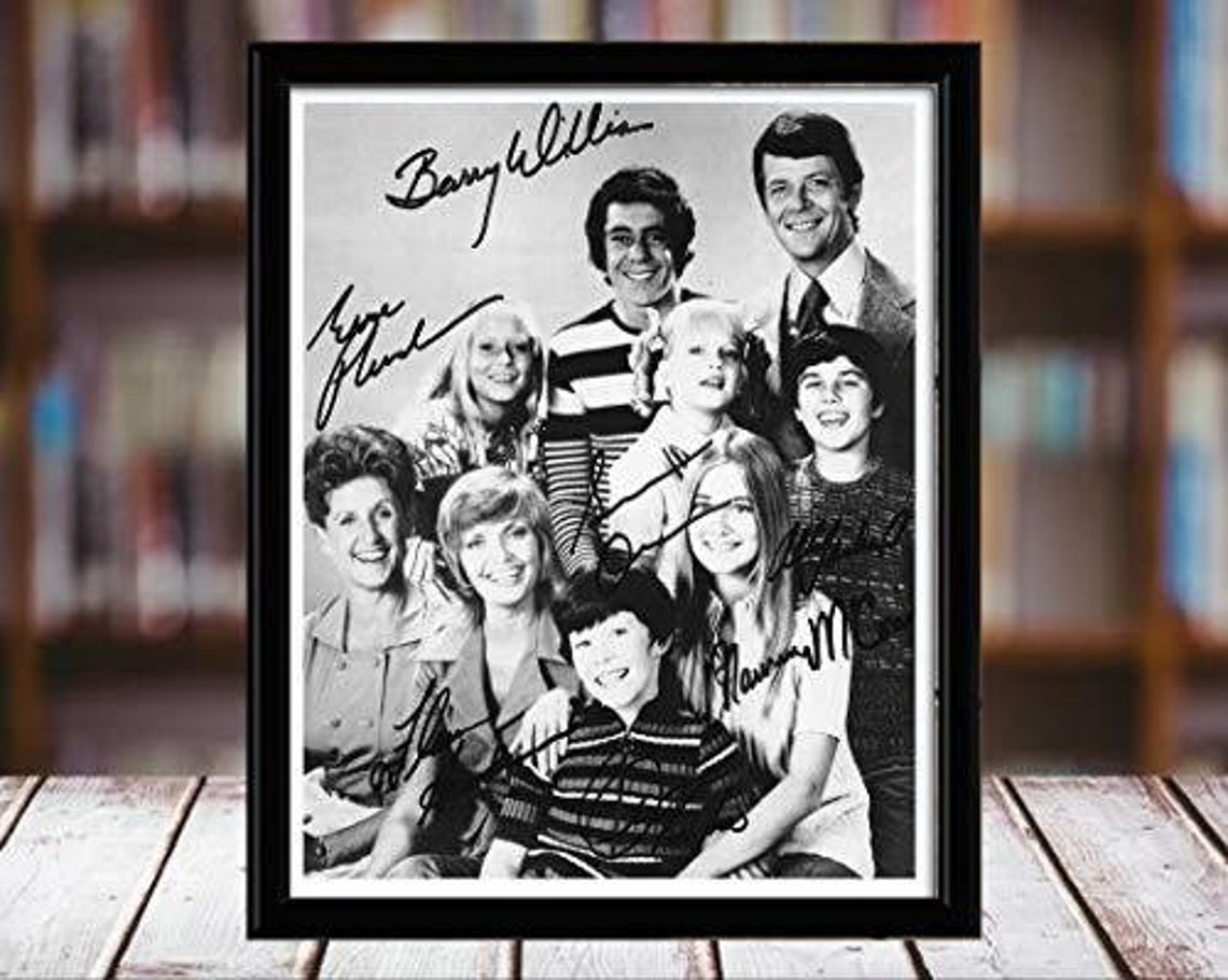 Brady Bunch Autograph Promo Print Cast Desktop Frame Etsy