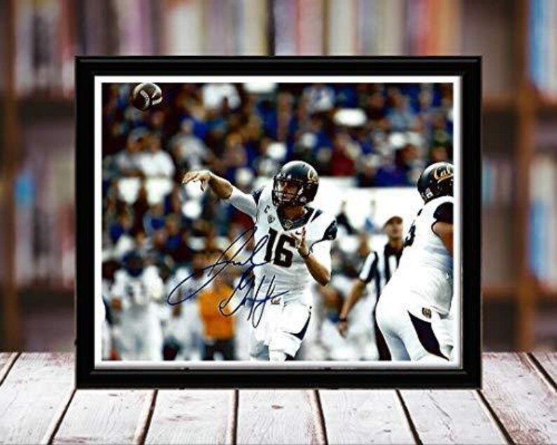Landscape Jared Goff Autograph Promo Print Desktop Frame Cal Golden Bears