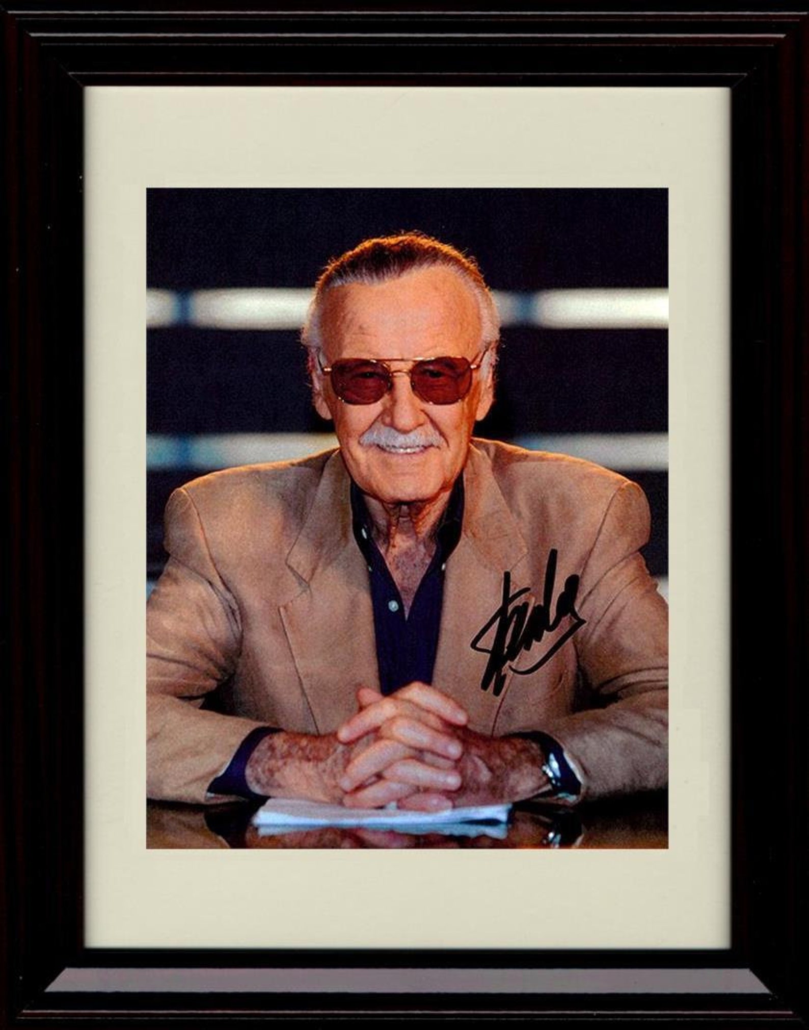 Framed Stan Lee Autograph Promo Print At the Desk Etsy