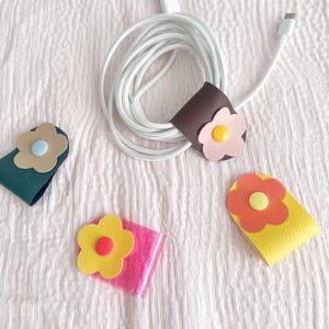 Colourful Cable Tidy // Cord Holder // Earbud Wire Wrap  // Christmas Stocking Filler Gift for Her // Cable Clip Organisation // Duo pack