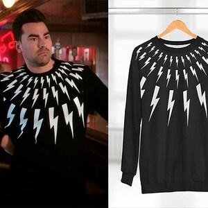 david schitts creek lightning bolt sweater