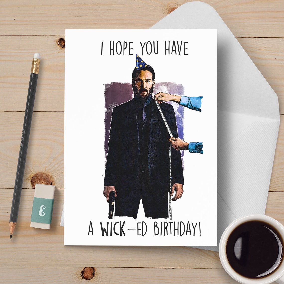 John Wick Birthday Card Keanu Reeves Badass Birthday Card | Etsy