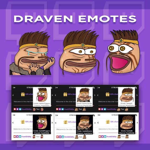 3 X Draven Emotes League of Legends Twitch Emotes Digital - Etsy