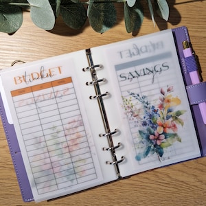Lente 2-in-1 geldenvelop en budgettracker A6 | Gepersonaliseerde perkamentenvelop en budgettracker | Spring Cash Stuffing Budgeting Envelop