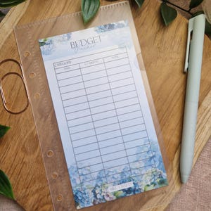 Budget Tracker A6 Einlage | Blumenmuster | Gedruckter Spartracker A6 | Cash Stuffing Planer Blatt | Sparbuch für die Sparbuchmappe