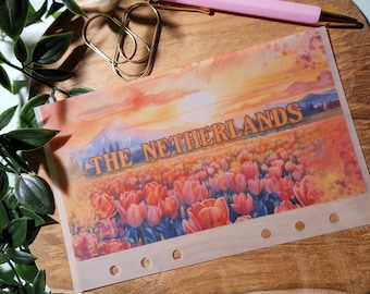 Netherlands Travel Vellum Cash Envelope for A6 Budget Binder
