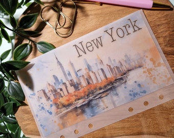 New York Travel Vellum Cash Envelope for A6 Budget Binder