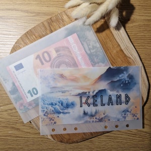 Island A6 Bargeld Füllung Umschlag für die Reise | Island Travel Urlaub Cash Füllung Umschlag | Etat Umschlag | Island Bestimmungsland