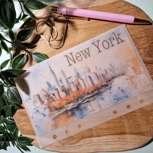 New York A6 Cash Füllung Umschlag für die Reise | New York Travel Urlaub Cash Füllung Umschlag | Etat Umschlag | New York