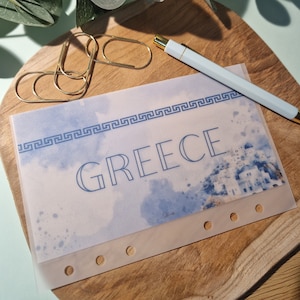 Busta portadenaro A6 Grecia per viaggi / Busta portadenaro per viaggi e vacanze in Grecia / Busta budget / Destinazione Grecia