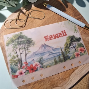 Hawaii A6 Cash Füllung Umschlag für die Reise | Hawaii Reise Urlaub Bargeld Füllung Umschlag | Etat Umschlag | Hawaii Ziel