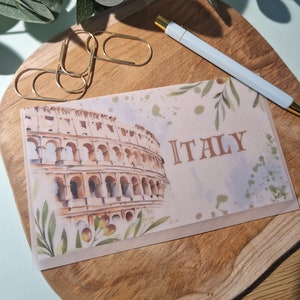 Italien A6 Bargeld Füllung Umschlag für die Reise | Italien Reise Urlaub Bargeld Umschlag | Etat Umschlag | Italien