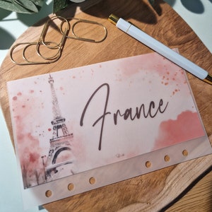 Frankreich A6 Bargeld Füllung Umschlag für die Reise | Frankreich Reise Urlaub Bargeld Füllung Umschlag | Etat Umschlag | Frankreich Bestimmungsort