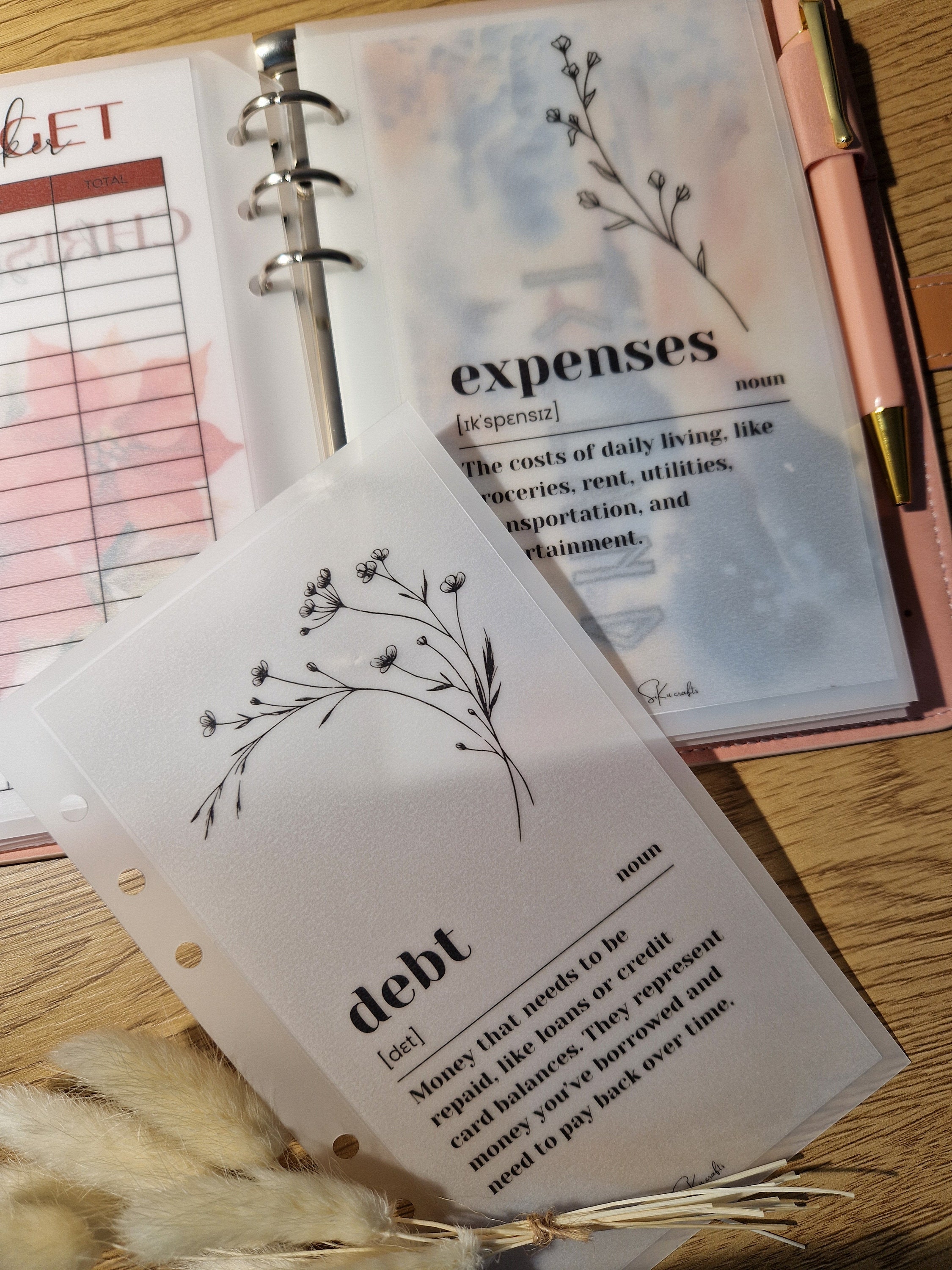 A6 Transparent Vellum Budget Cover Sheet: Cash Stuffing Dashboard - Etsy
