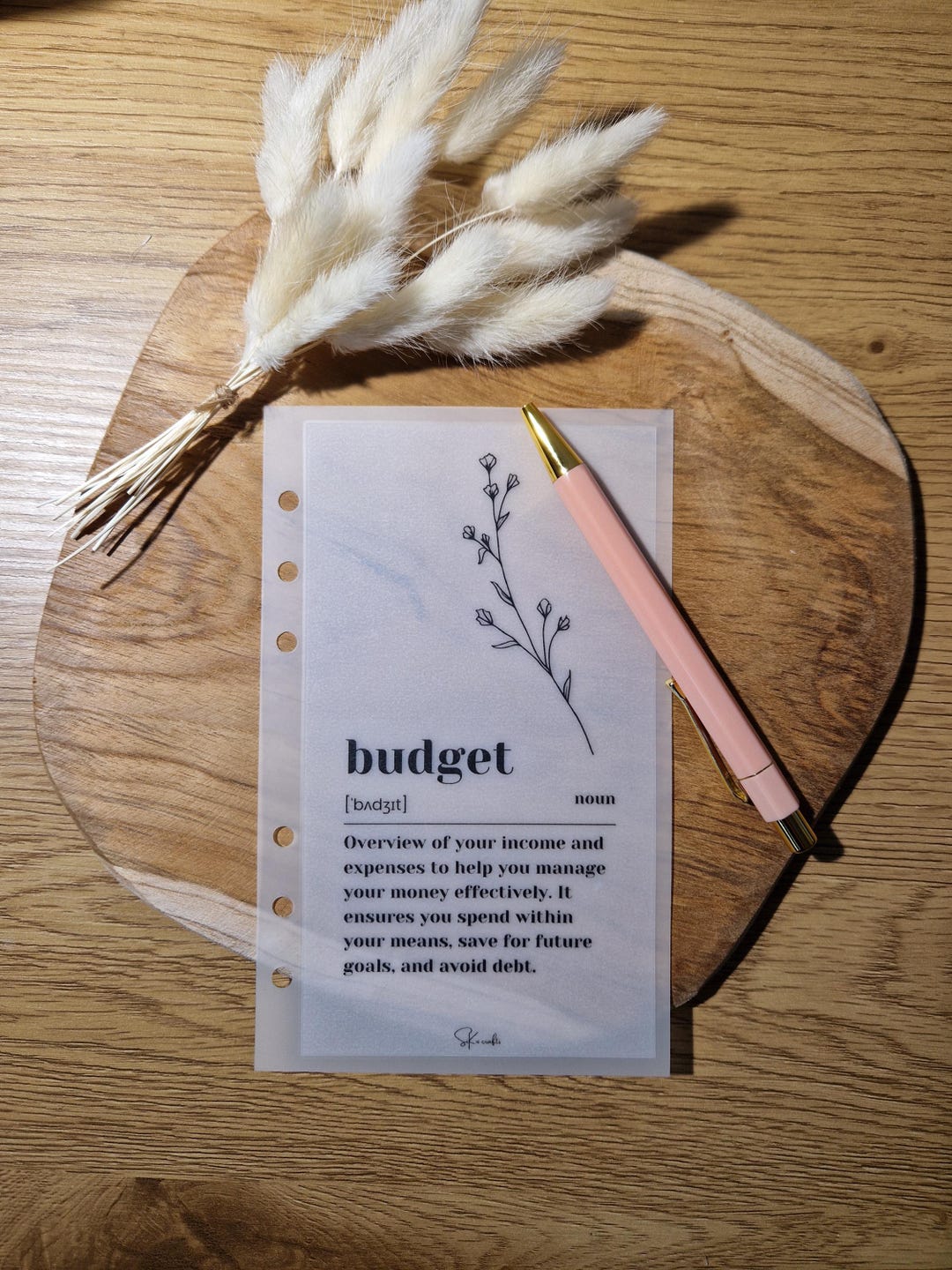A6 Transparent Vellum Budget Cover Sheet: Budget Dashboard - Etsy