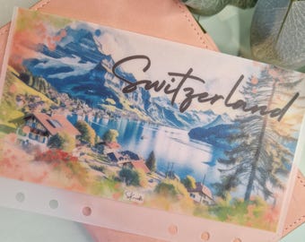 Schweiz Reise Pergament Geld Umschlag für A6 Binder