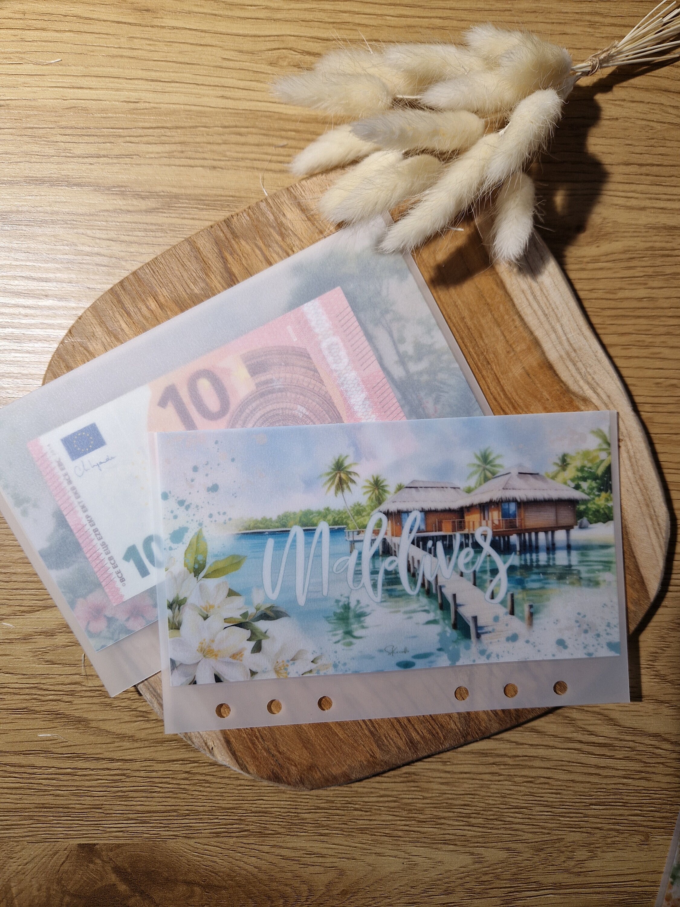 Maldives A6 Cash Stuffing Envelope for Travel | Maldives Travel Vacation Cash Stuffing Envelope | Budget Envelope | Maldives Destination