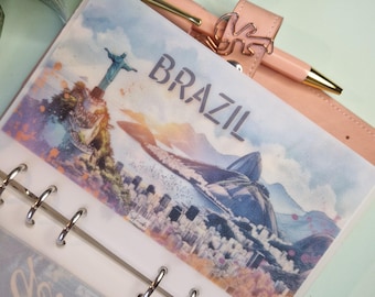 Contantgeldenvelop voor Brazilië-reisvelijn voor budget A6-map