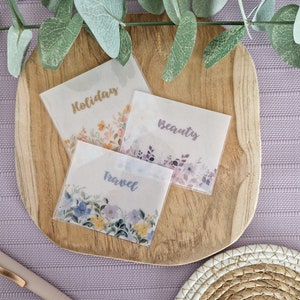 Personalisierte Aquarell Blumen Mini Pergament Bargeld Brieftasche Umschlag | Florale Budget Umschläge für Cash Envelope System | Personalisierte Umschläge