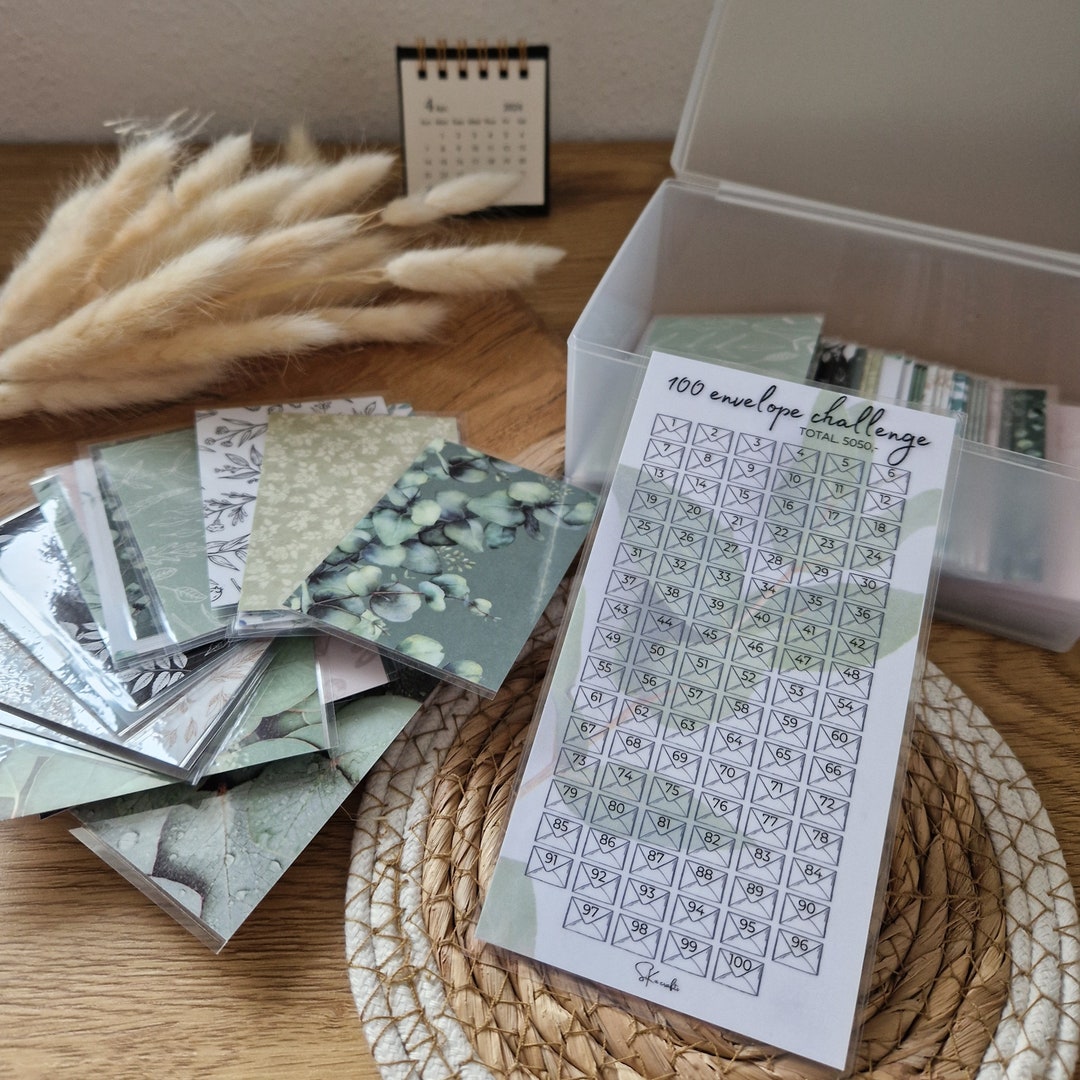 100 Envelope Challenge Money Box 100 Savings Cash Envelopes 100 ...