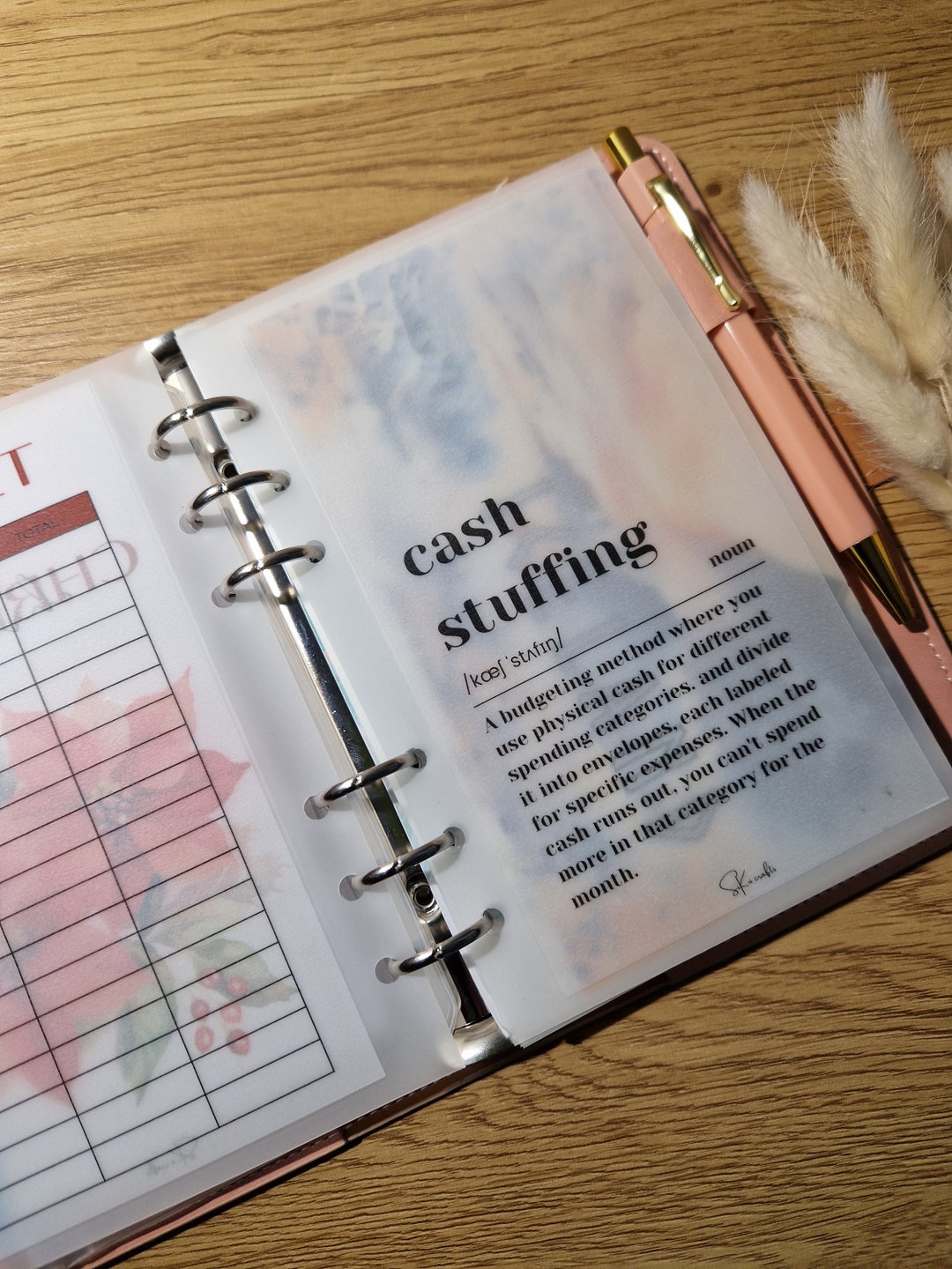 A6 Transparent Vellum Budget Cover Sheet: Cash Stuffing Dashboard - Etsy