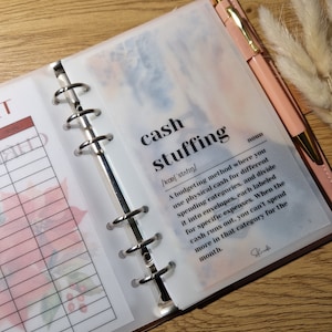 A6 Transparent Vellum Budget Cover Sheet: Cash Stuffing Dashboard