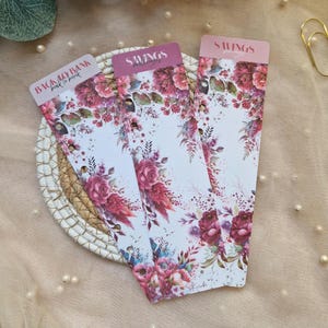 A6 Personalized Budget Binder Bookmark Magenta Pink Boho | A6 Bookmark Insert | Cash Stuffing Planner Accessory | Floral Custom Bookmark