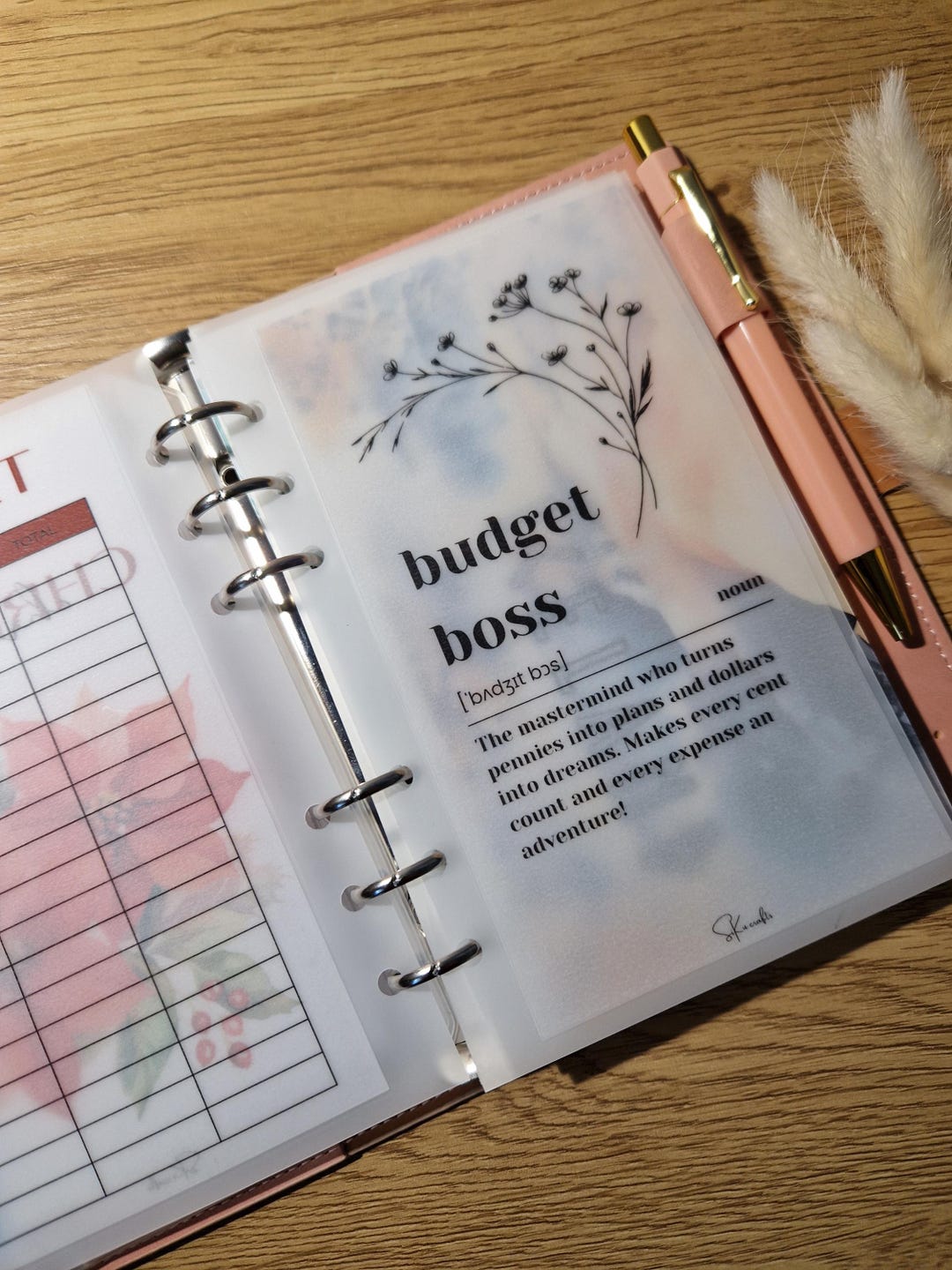 A6 Transparent Vellum Budget Cover Sheet: Budget Boss Dashboard - Etsy