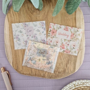 Mini sobres florales para rellenar efectivo / Mini sobres para dinero / Cartera pequeña para guardar efectivo / Sobres económicos para efectivo / Sobres personalizados para efectivo