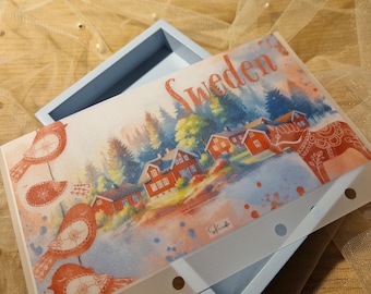 Sweden Travel Vellum Cash Envelope for A6 Budget Binder