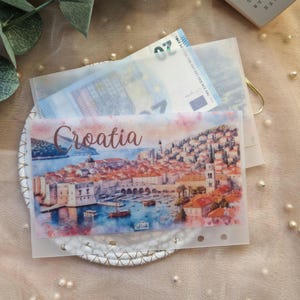 Kroatien A6 Bargeld Füllung Umschlag für die Reise | Kroatien Travel Urlaub Bargeld Füllung Umschlag | Etat Umschlag | Urlaub in Kroatien