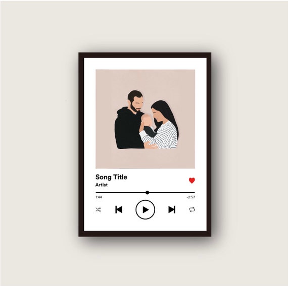 Custom Spotify Album Cover/personalised Portrait/couple Digital  Drawing/valentines Gift/gift for Friend and Couple/digital DOWNLOAD ONLY -   Israel
