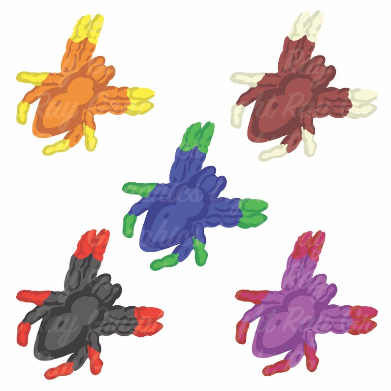 Gummy Candy Spiders Clip Art PNG Files With Transparent - Etsy