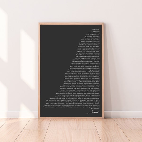 Jordan Peterson Quotes with Signature, Digital Print Wall Art, Inspirational Quote, Downloadable, 12 Rules for Life, Beyond Order