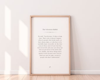 Velveteen Rabbit Quote Print: Inspirational Wall Art (Digital Printable)