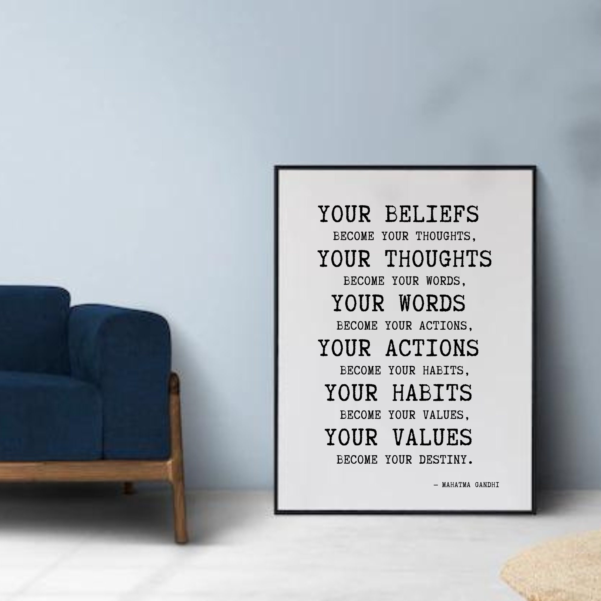Mahatma Gandhi Quote Print, Inspirational Quote, Gandhi Print, Digital