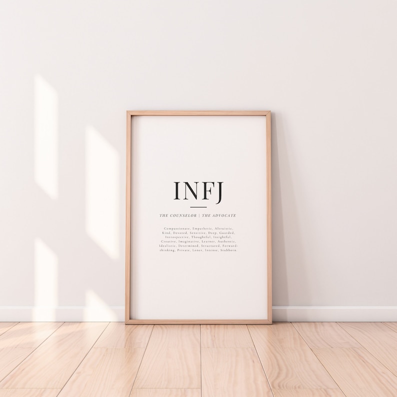 INFJ Personlighetscitat | Digitaltryck | Definition av MBTI-typ | Nedladdningsbar bild 1