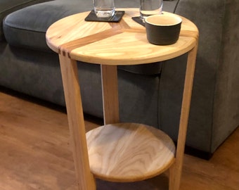 Side table end table coffee table unique one off item exposed joinery