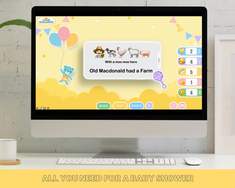 Emoji Challenge BABY SHOWER Party Game Baby Shower Quiz PowerPoint Game Zoom Party Family Party Trivia Mac & PC image 6