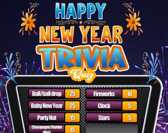 NEW YEAR Trivia Quiz  | New Year's Quiz | Party Game | Games for New Year | Games for Zoom | PC & Mac