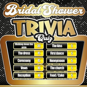 Bridal Shower Trivia Quiz | Bachelorette Family Feud | Quiz | Party Game | Games for Zoom | Mac & PC