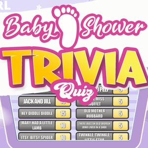 Baby Shower Trivia Quiz GIRL | BabyShower Quiz | Party Game | Games for Zoom | Mac & PC
