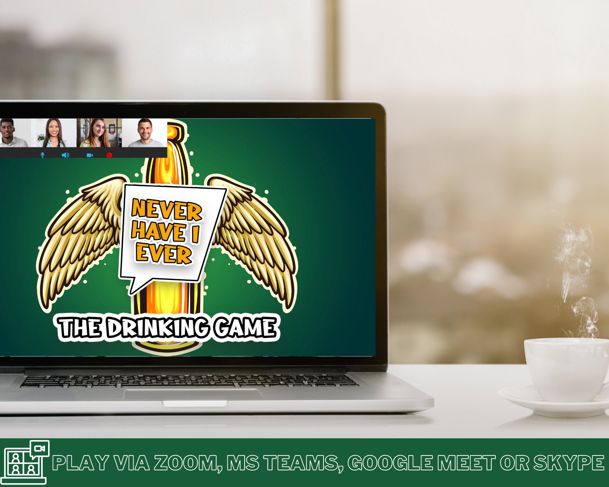 Never Have I Ever the Drinking Game Powerpoint Party Game Virtual Drinking Game Zoom Game Adult