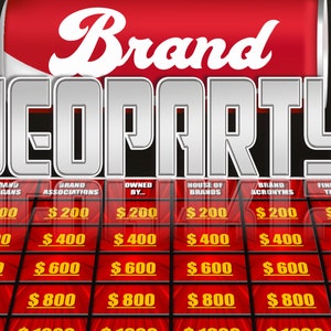Brands Jeoparty | PowerPoint Game | Team event game for Zoom | Icebreaker Game | Party Game | Customizable PowerPoint Template | Mac & PC