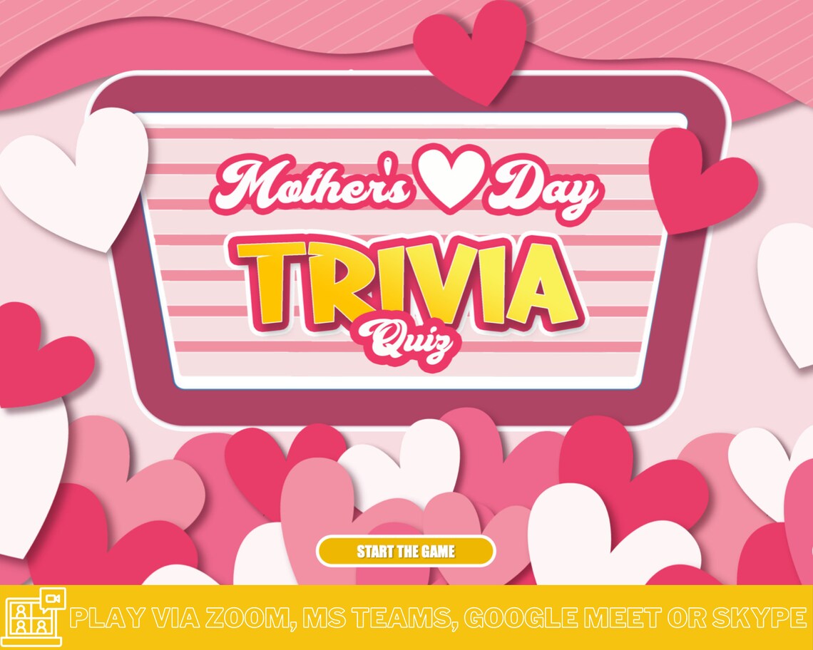Mother's Day Trivia Quiz Mother's Day Quiz Party Etsy